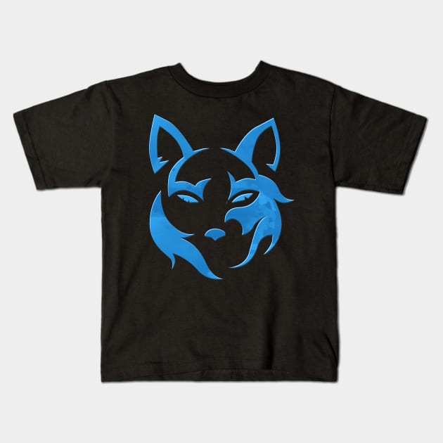 Wolf Face Kids T-Shirt by Imutobi